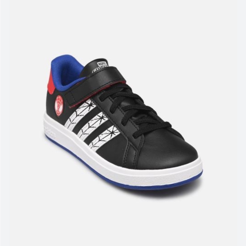 ADIDAS Originals Grand Court Kids Black and Red Spider Sneakers 12K